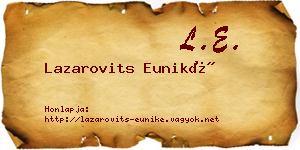 Lazarovits Euniké névjegykártya